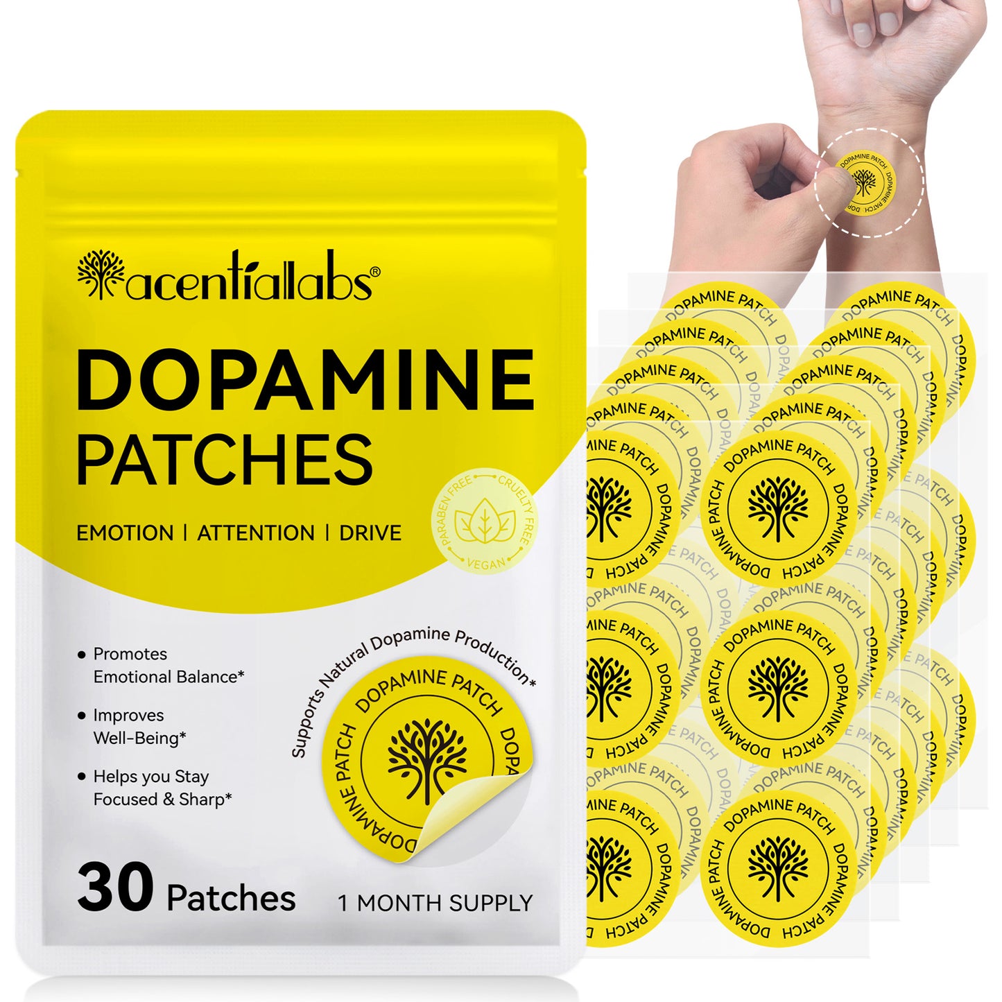 Dopamine Patches — Mood, Focus & Motivation | 30-Day Supply